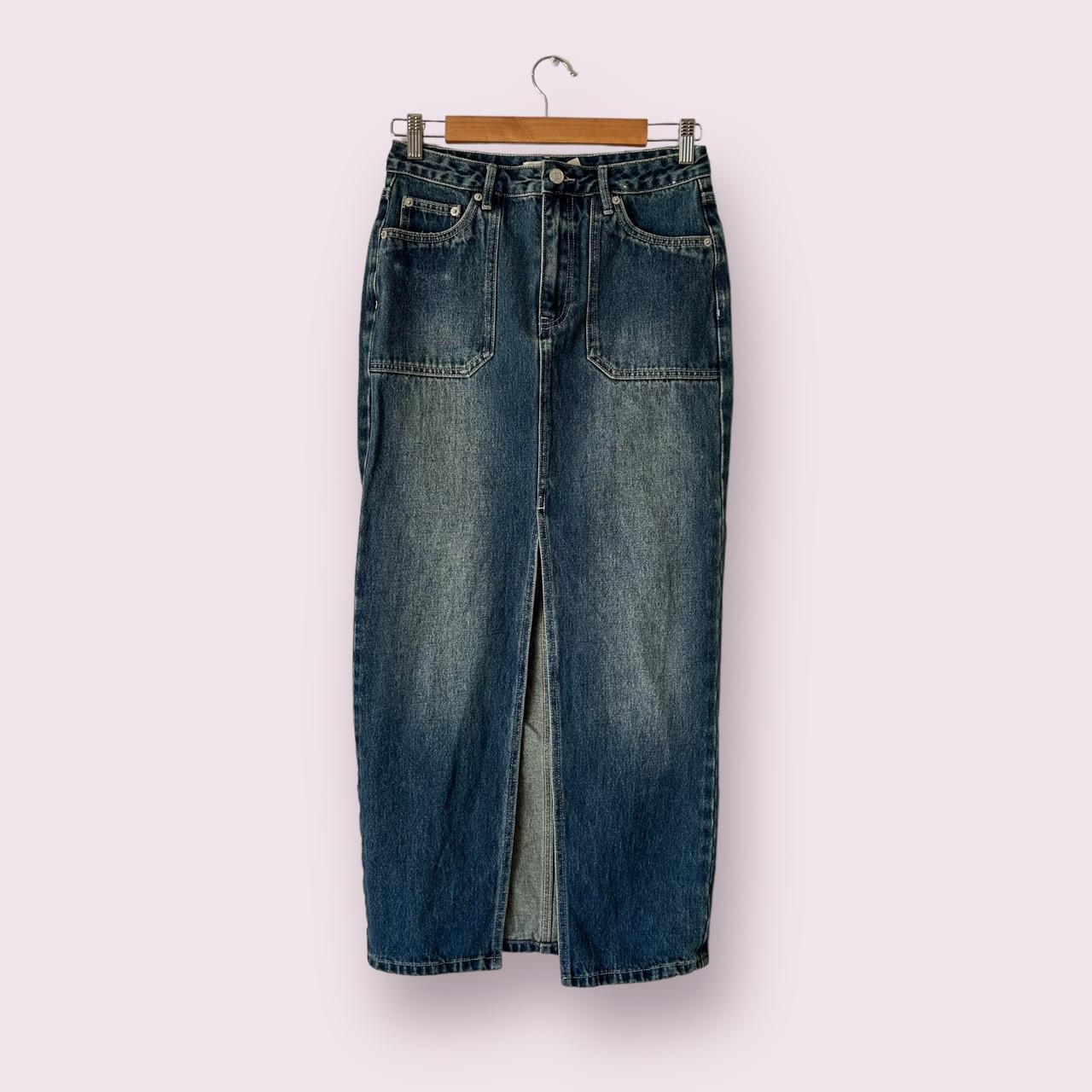 "Glassons" Front Split Denim Midi Skirt. Unworn.... Depop