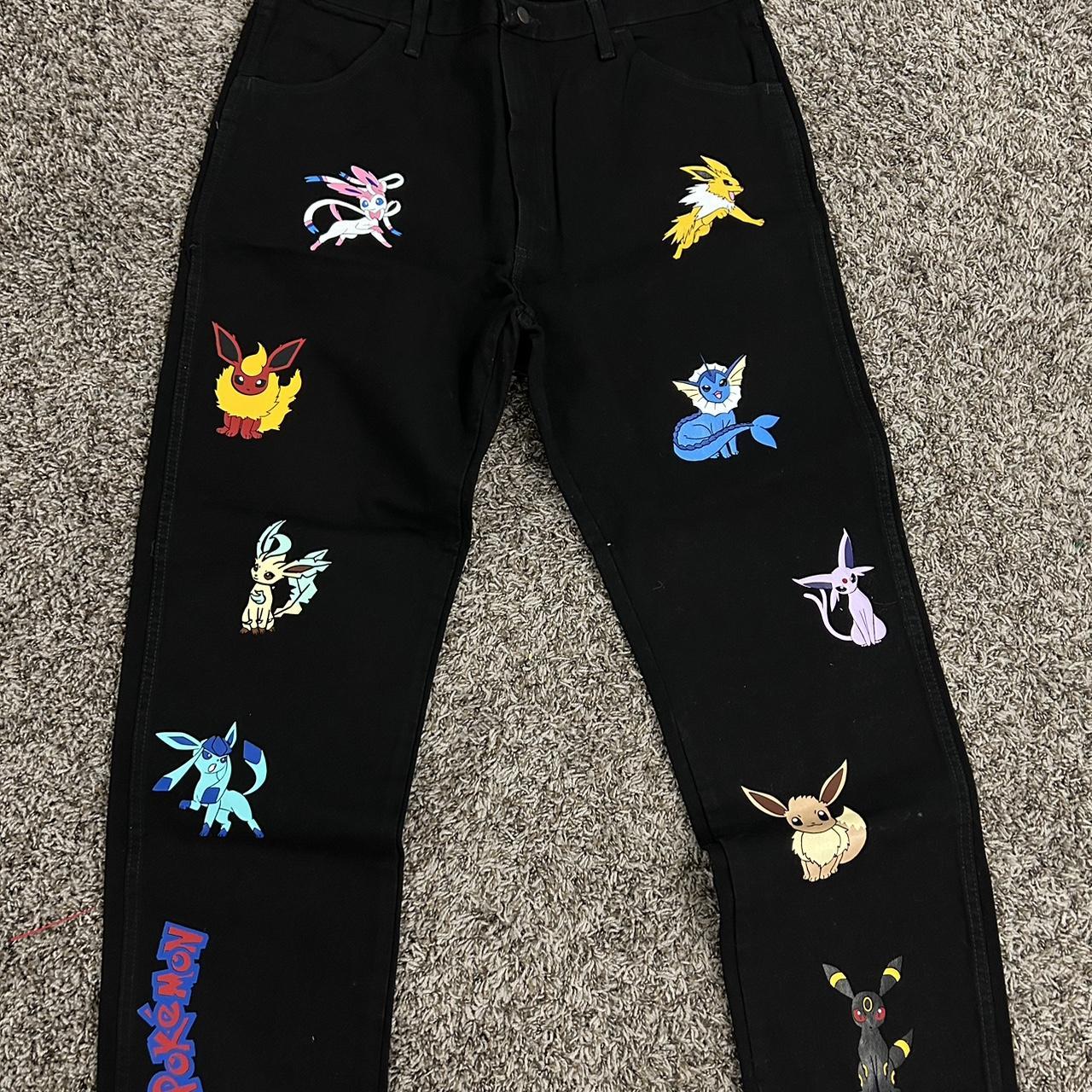 Pokémon Jeans - size 40x30 💫 Custom - 1 of 1 Depop