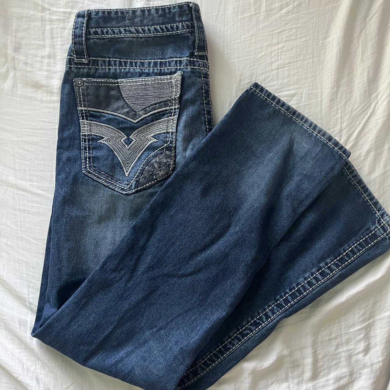 Antique Rivet Straight Leg/Bootcut Jeans Size: 32 - Depop