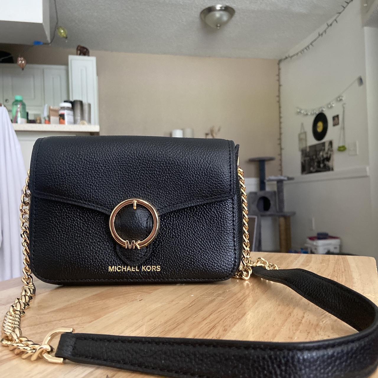 Navy Blue Michael Kors crossbody purse. Used and in - Depop