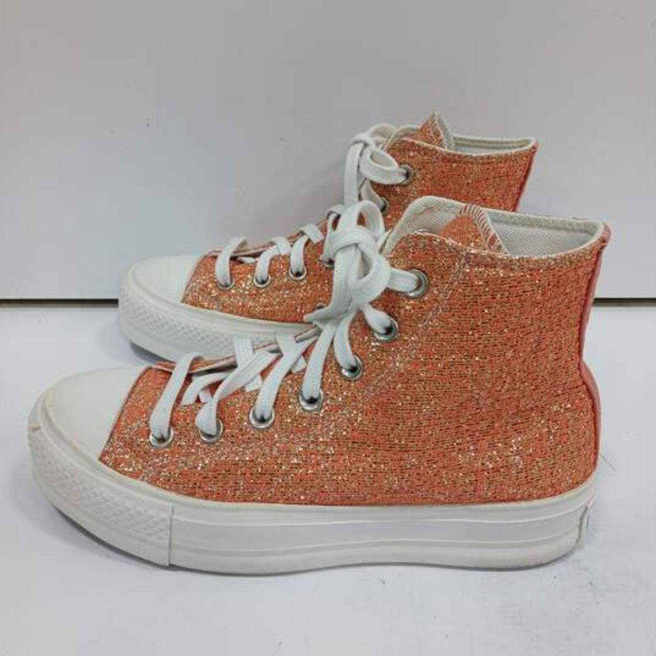 orange sparkly converse