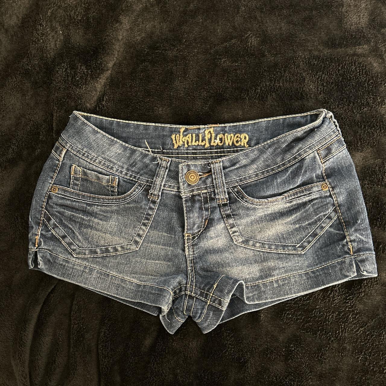 Low-rise Mini shorts Denim - Depop