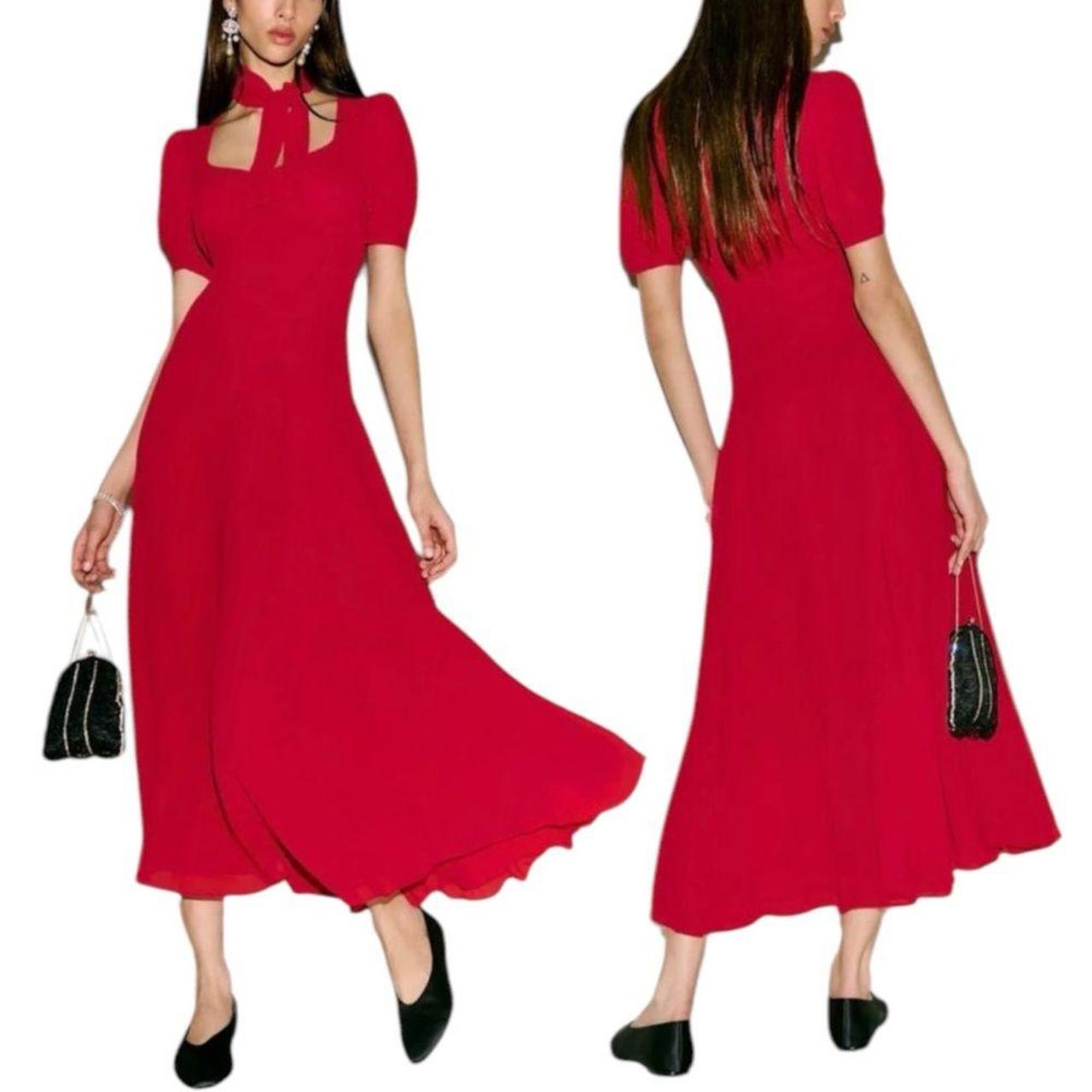 Reformation Women's Midi Dress Red – REFORMATION Chrissie