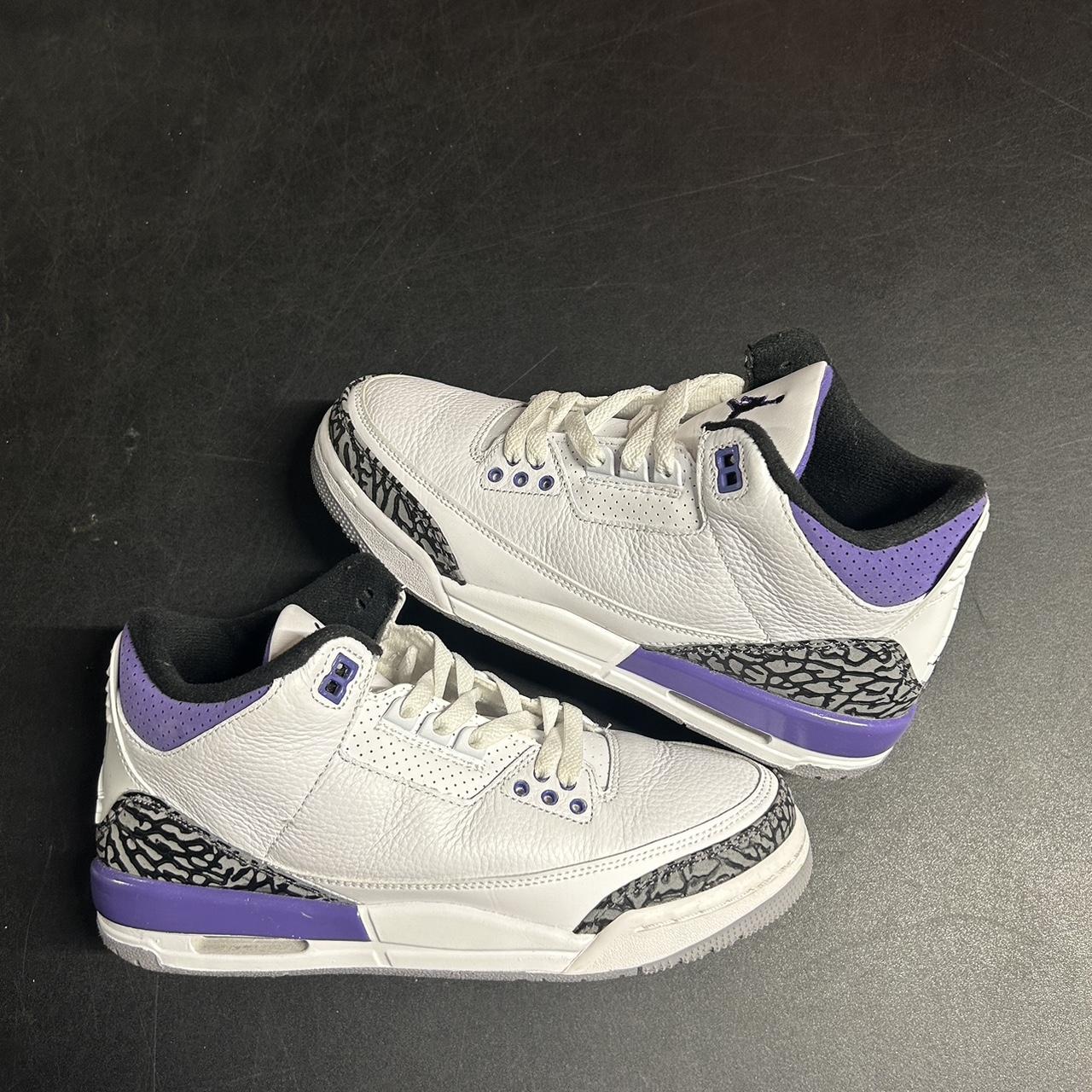 Jordan 3 Dark Iris Size 7y   8.5w Worn 1x 100% - Depop