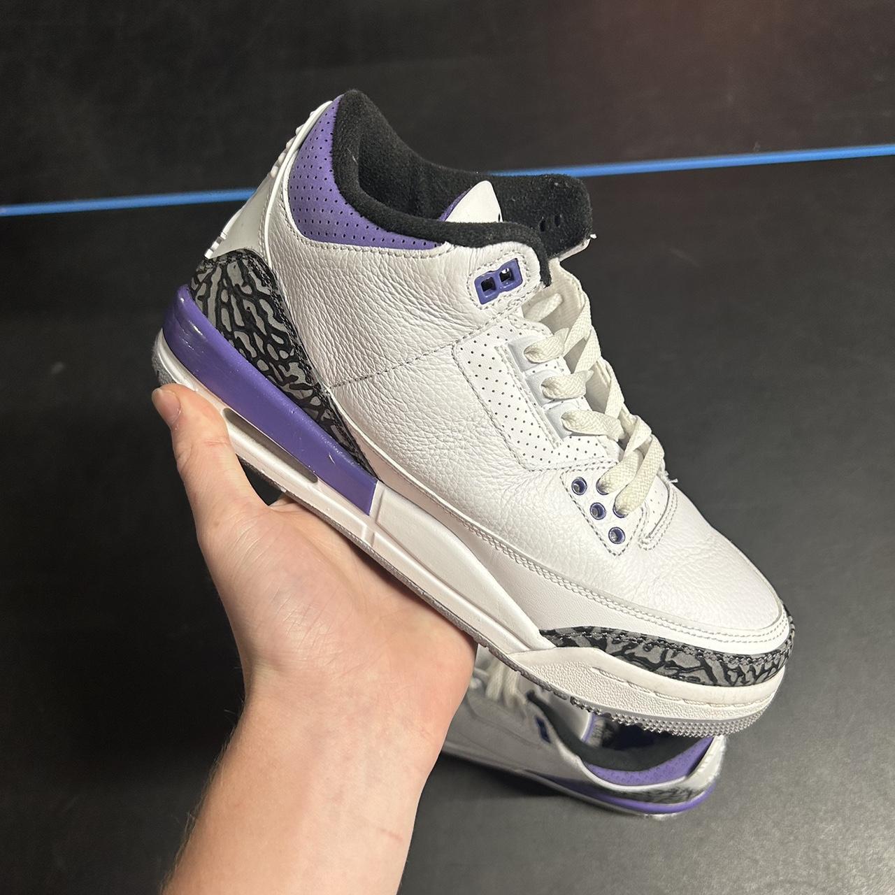 Jordan 3 Dark Iris Size 7y   8.5w Worn 1x 100% - Depop