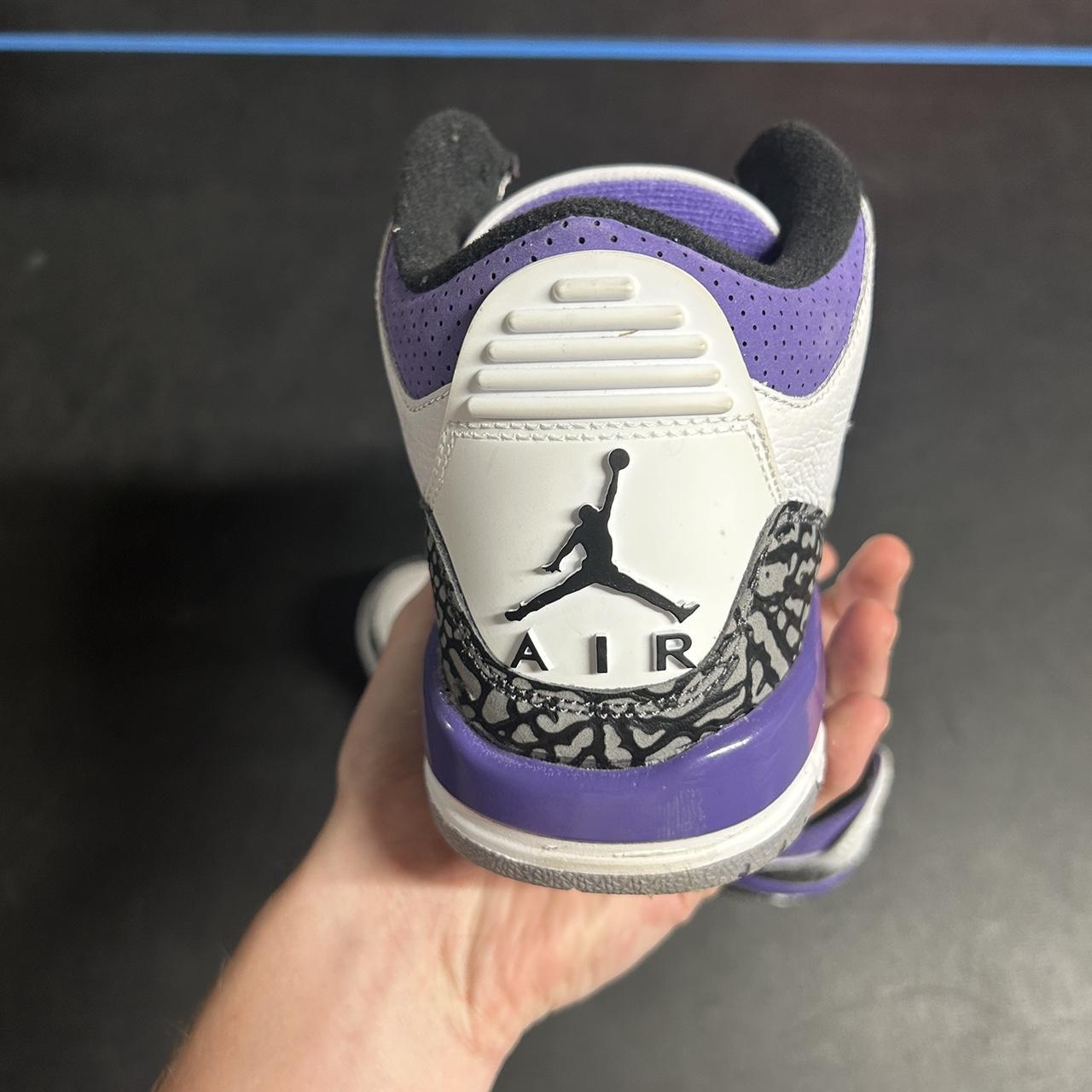 Jordan 3 Dark Iris Size 7y   8.5w Worn 1x 100% - Depop