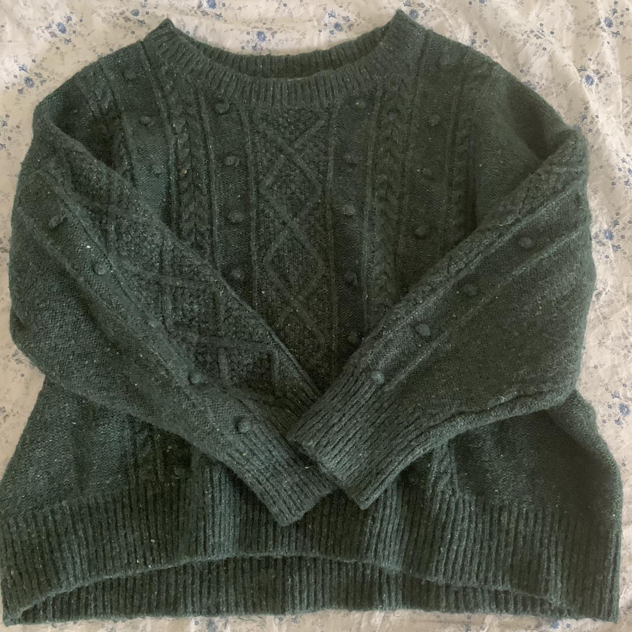 super cozy oversized knitted sweater. dark green... - Depop