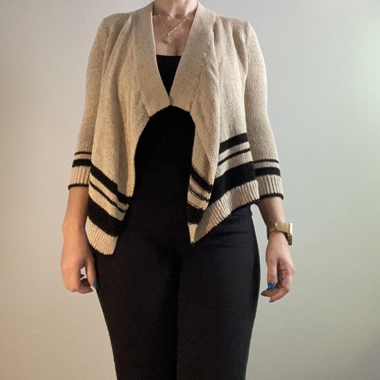 Tan and black top cardigan