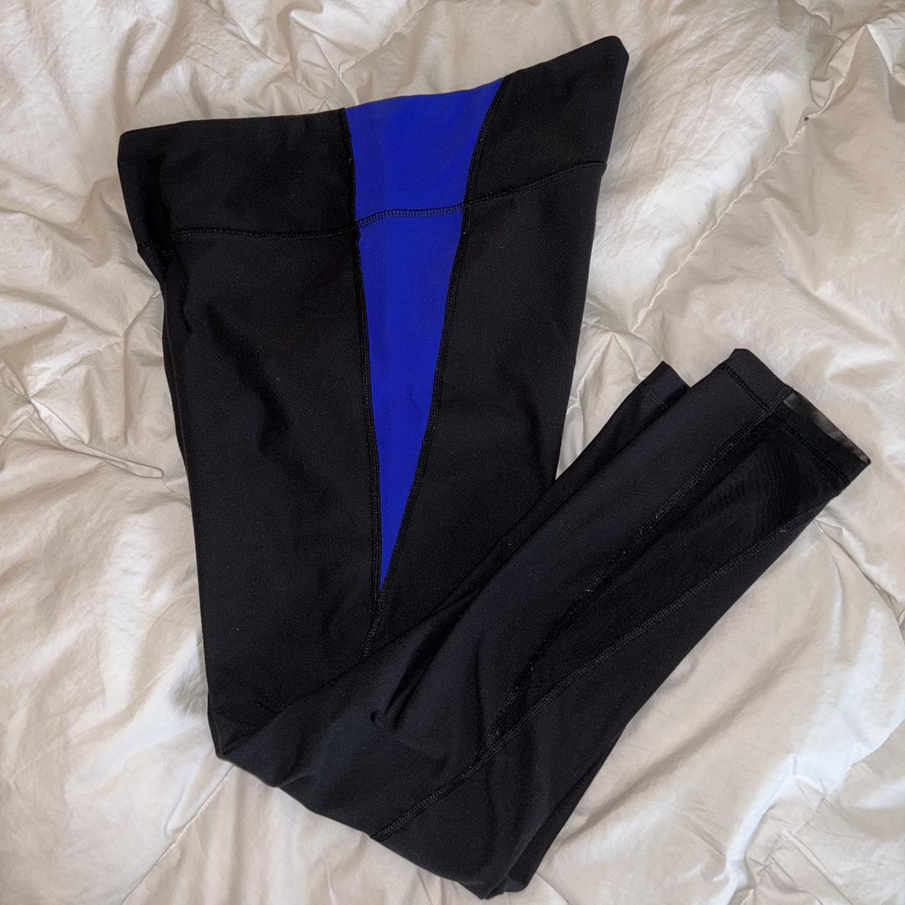 90 Degree by Reflex Leggings with blue and sheer