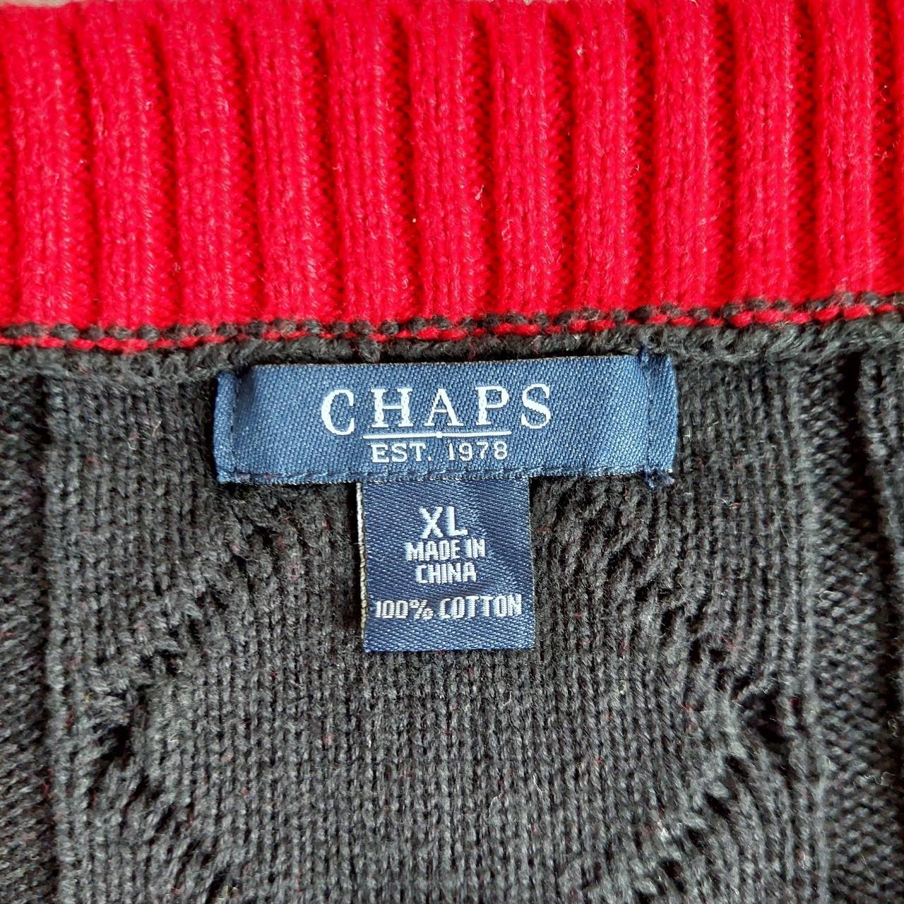 Chaps red and black stripe jumper Fits more like a... - Depop