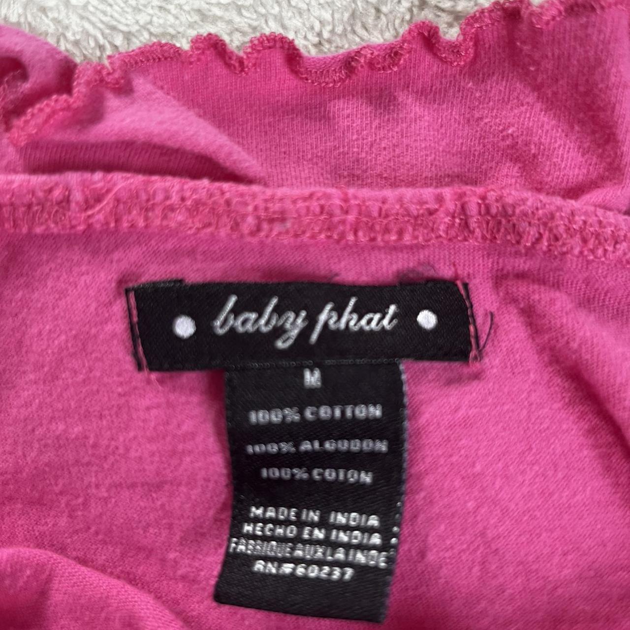 Baby Phat Women's Pink and Green Crop-top | Depop