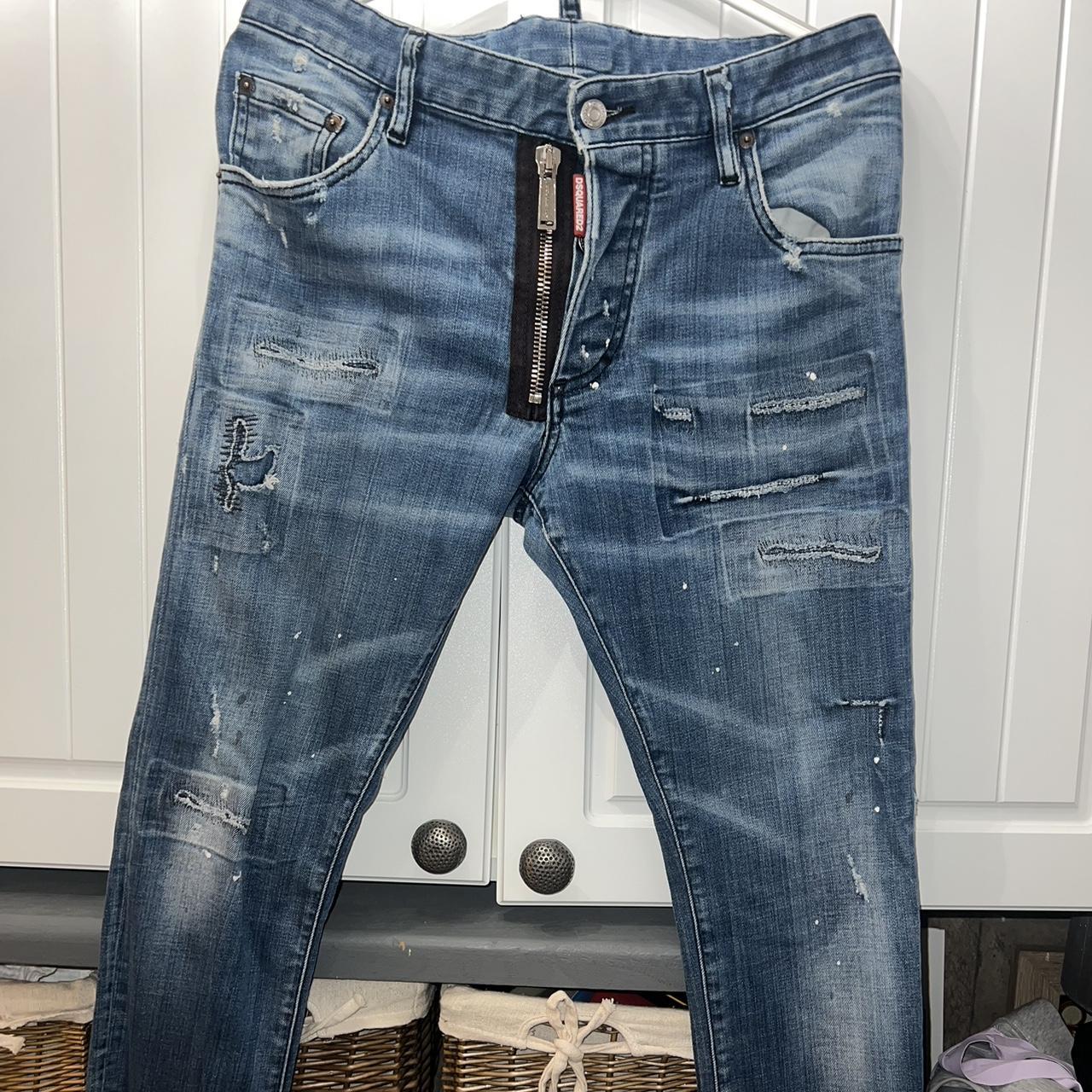 ❌ORIGINAL DSQUARED2 DISTRESSED SKATER ZIPPER BLUE JEANS 2024 GR. 50