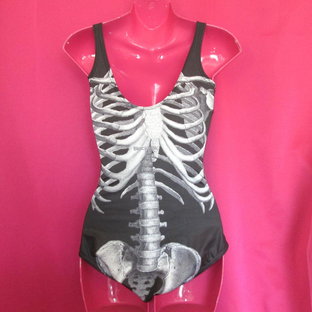 Blackmilk Funny Bones Skeleton top Bodysuit Swimsuit Museum Piece Rare