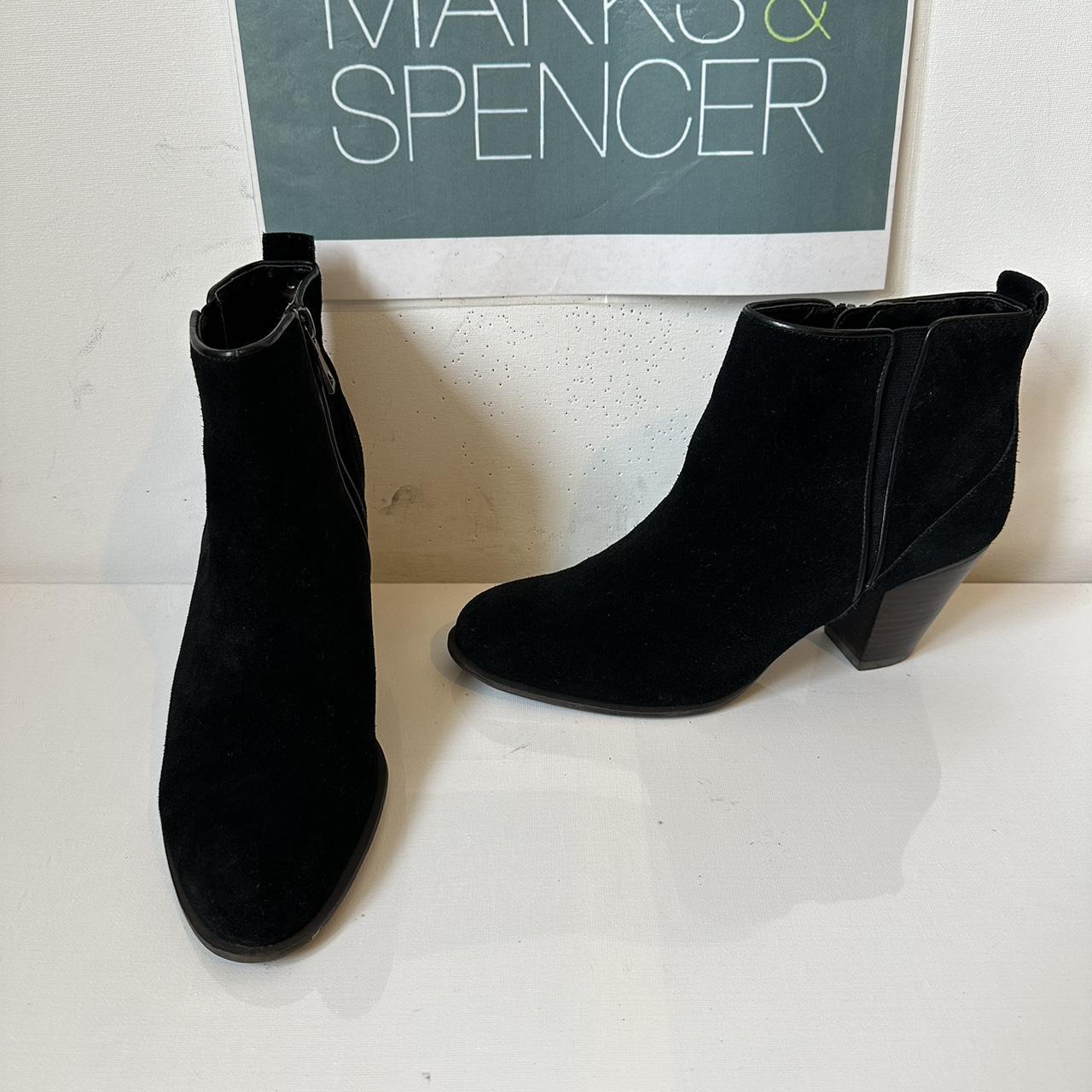 marks and spencer black suede boots