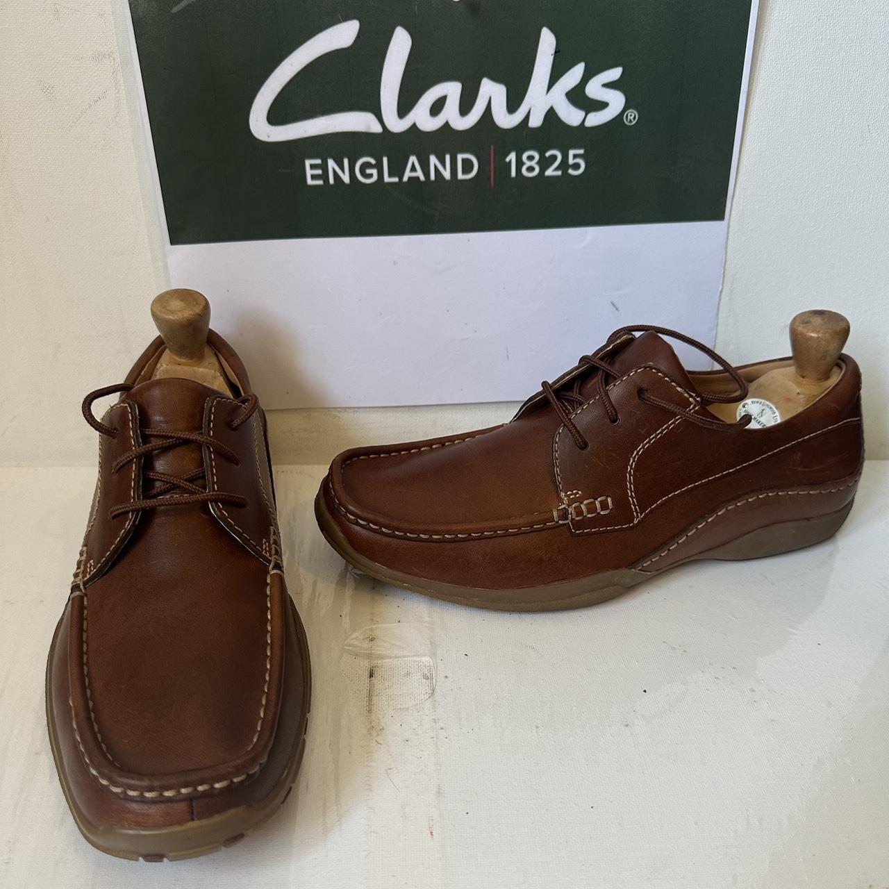 Clarks Flexlight Brown Leather Shoes Size UK 7 EU 41 Depop