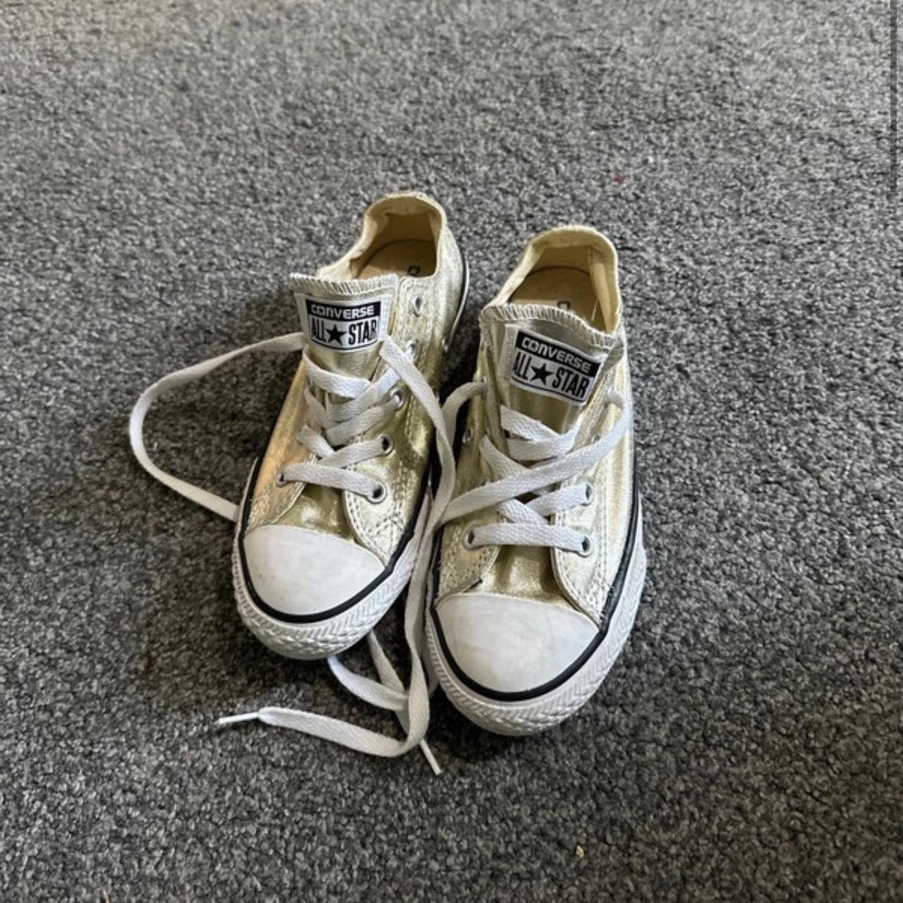 Childrens gold converse best sale