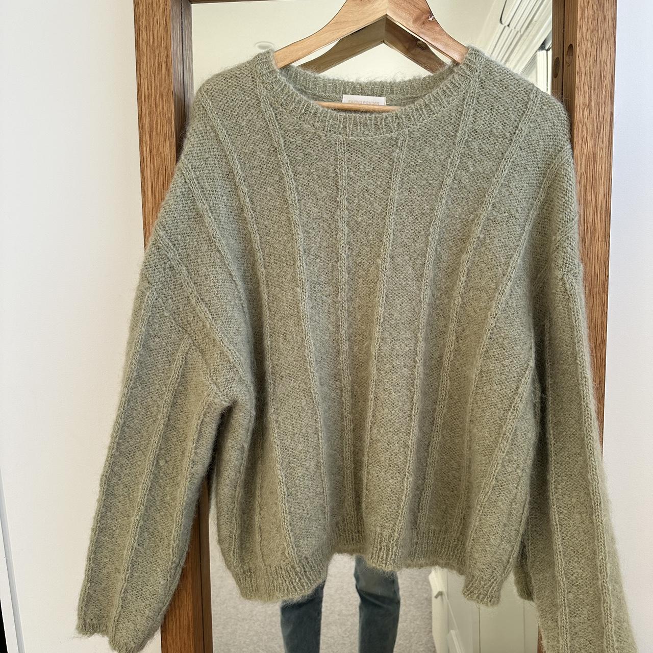 Baking Powder wool knit jumper Sage green colour - Depop