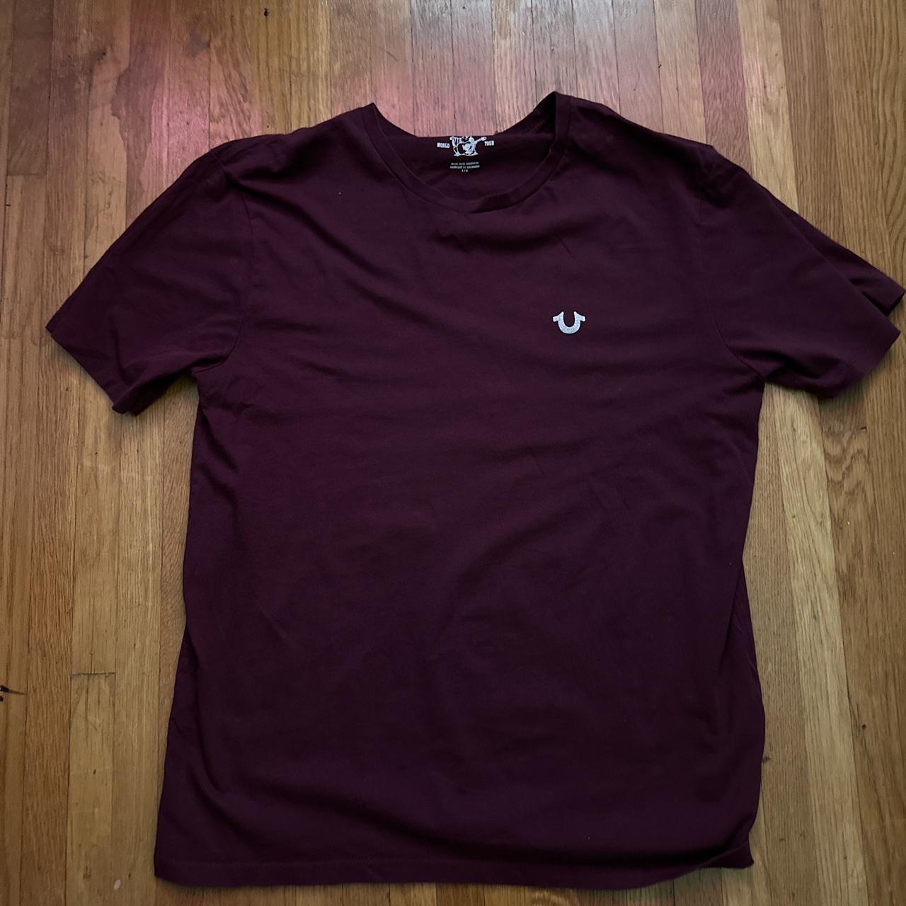 maroon true religion shirt