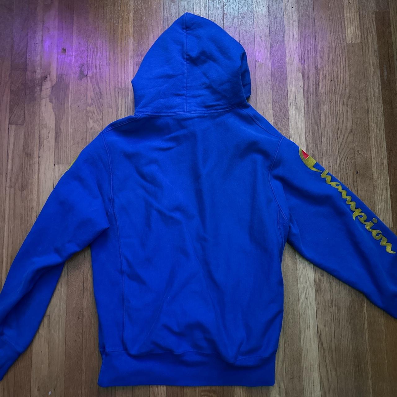 Blue and yellow champion hoodie hot sale