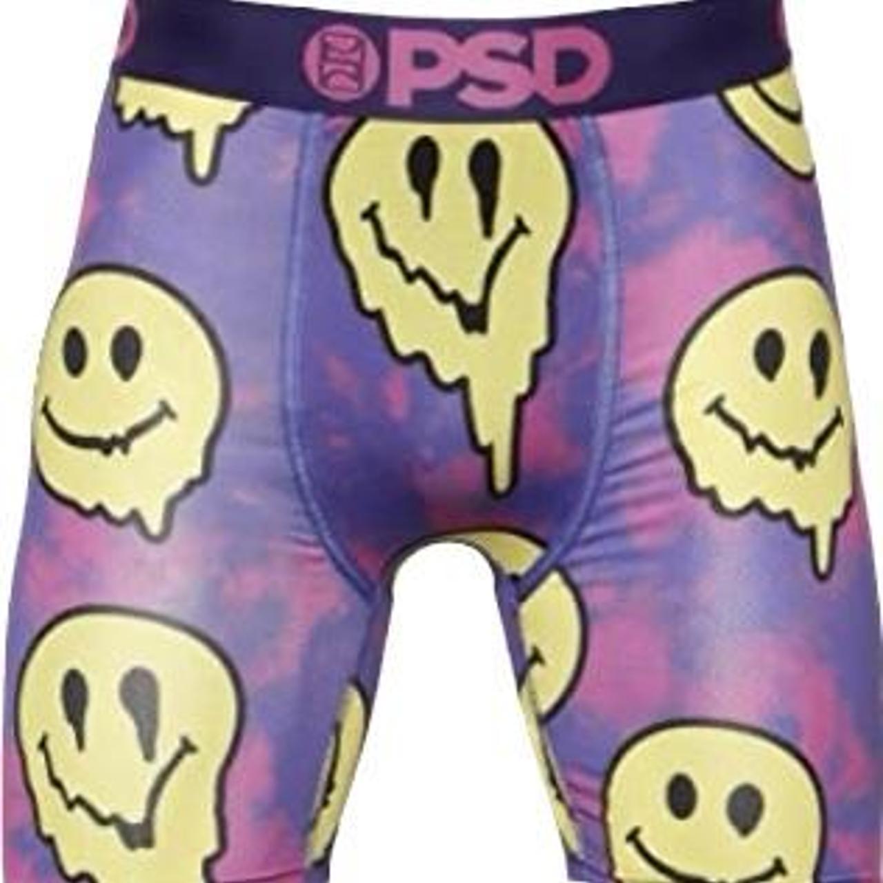 PSD Men's smiley dripped, boxer briefs purple NWT - Depop