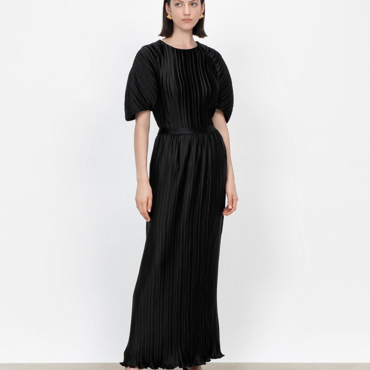 Beautiful long pleated black skirt from Veronika... - Depop