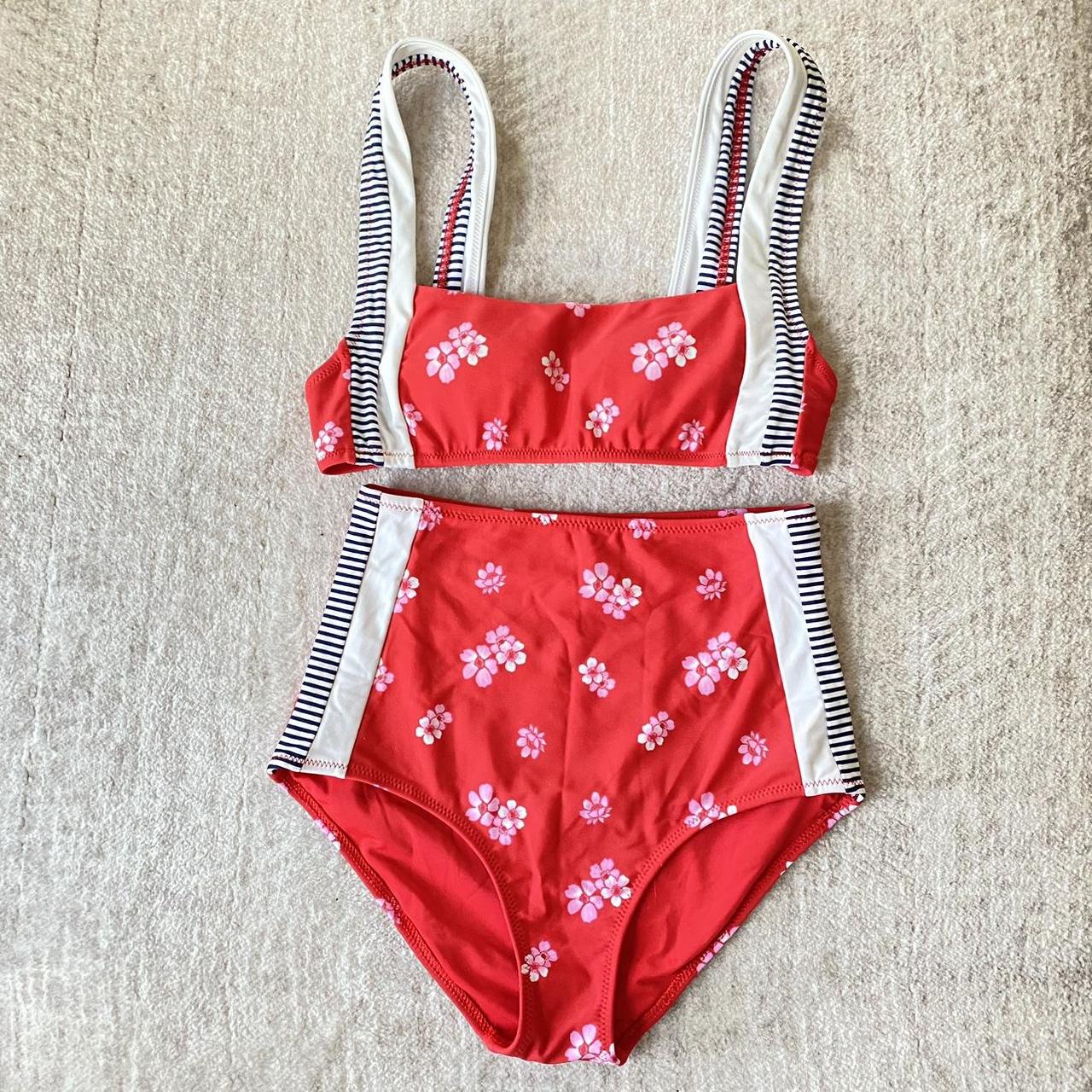 Aerie Women's Red and White Bikinis-and-tankini-sets | Depop