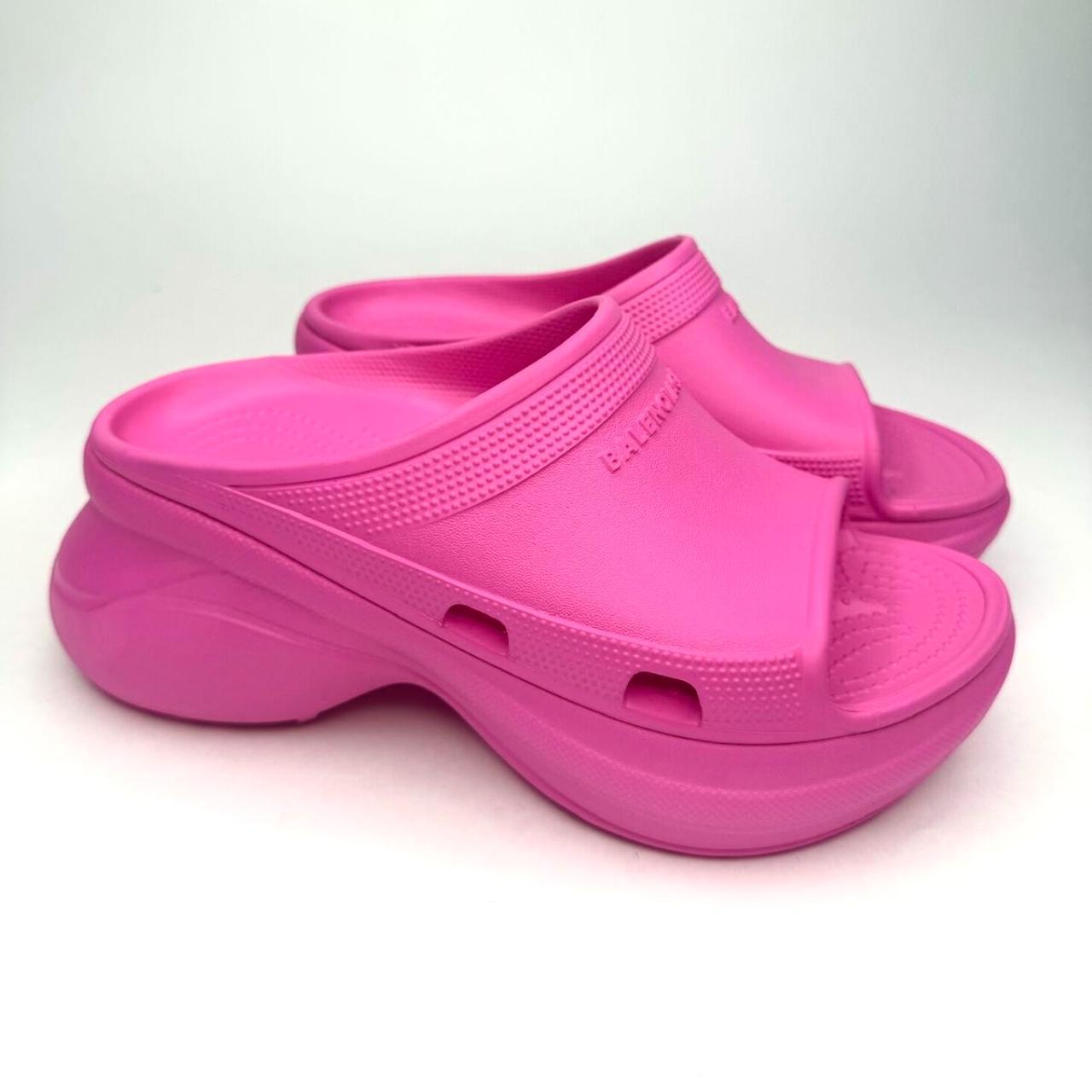 BALENCIAGA Crocs Pool mules in neon pink Depop