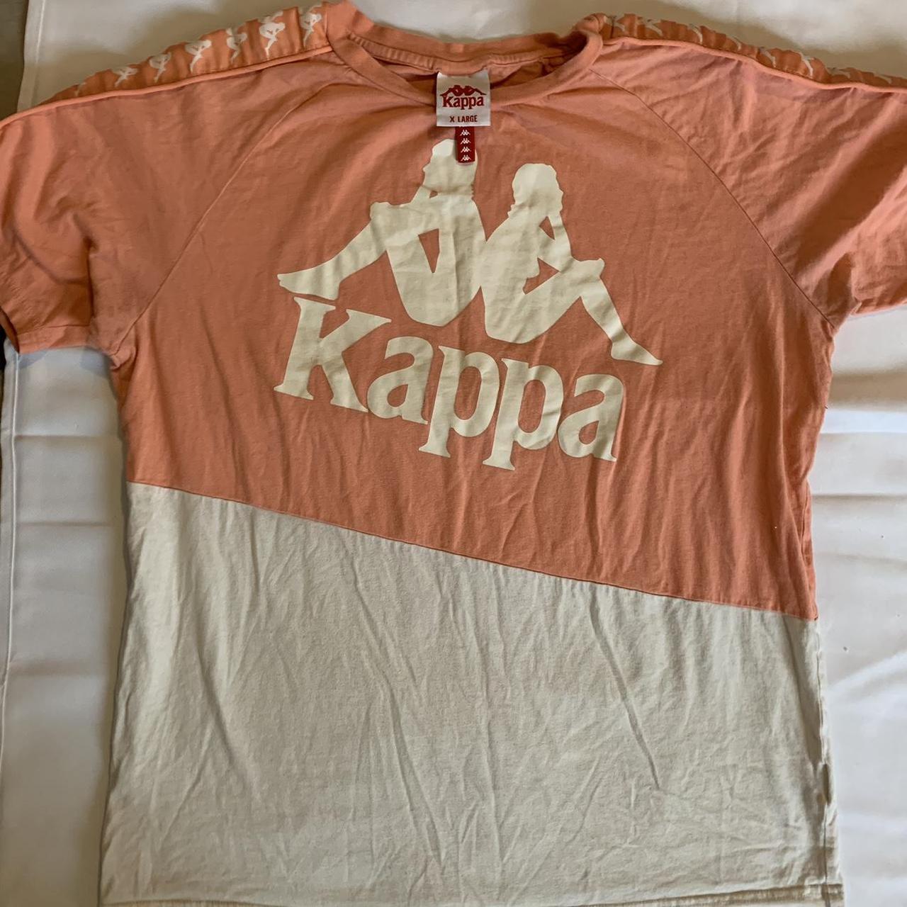 Kappa Women's Orange and White Tshirt Depop
