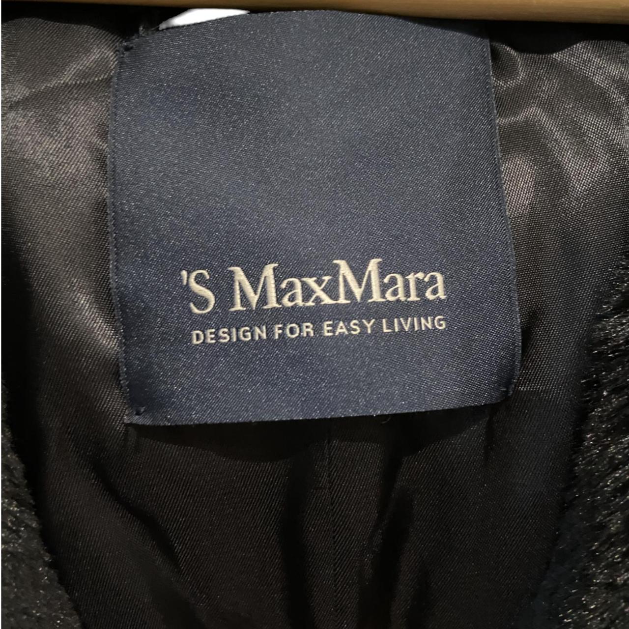Maxmara coat S MAX MARA Black Verbano Coat Faux-fur... - Depop