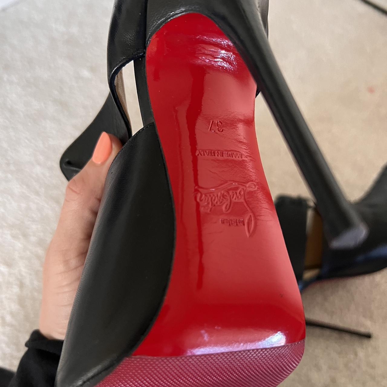 Christian Louboutin Women's Black And Red Courts | Depop