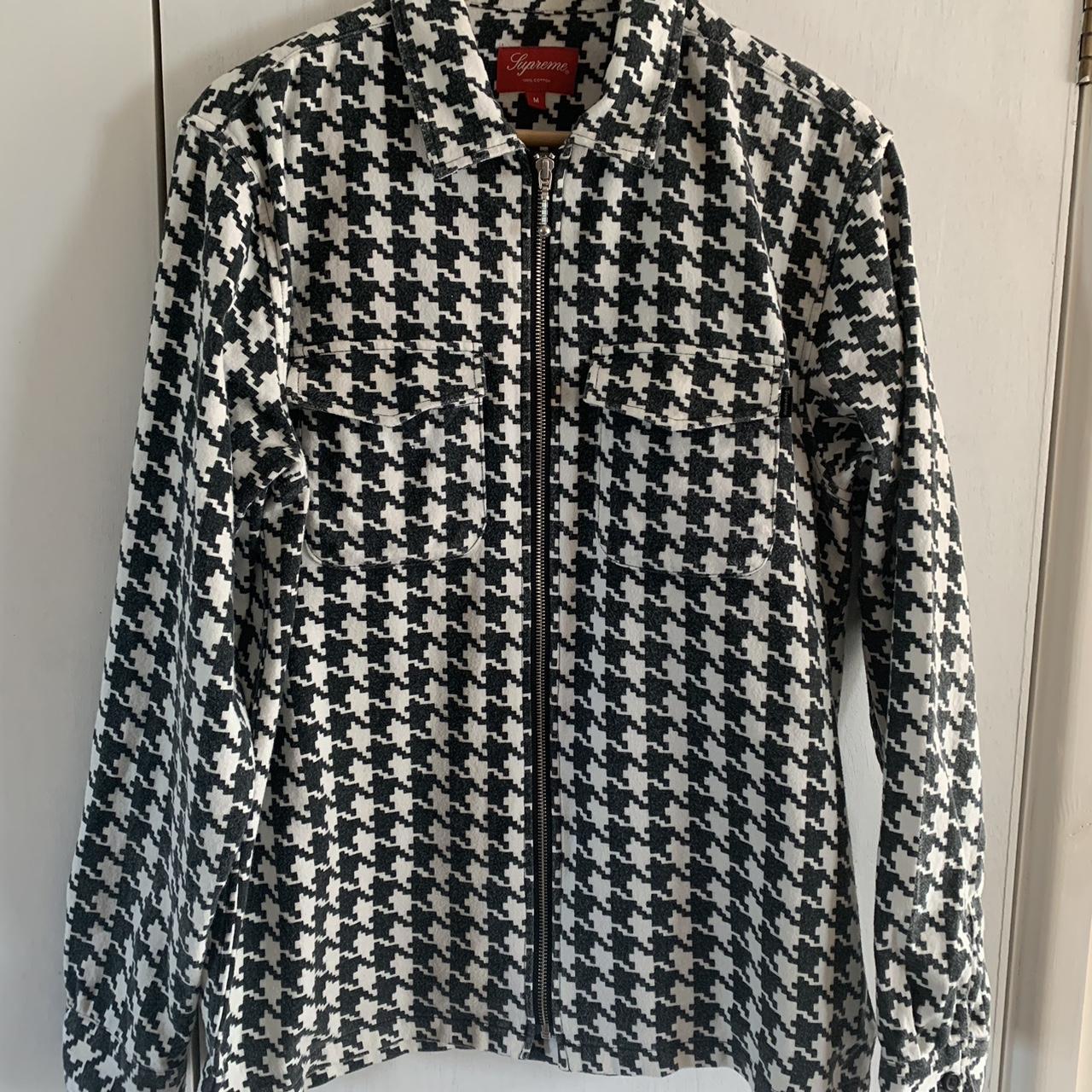 Supreme houndstooth jacket Unlined Zip up - Depop