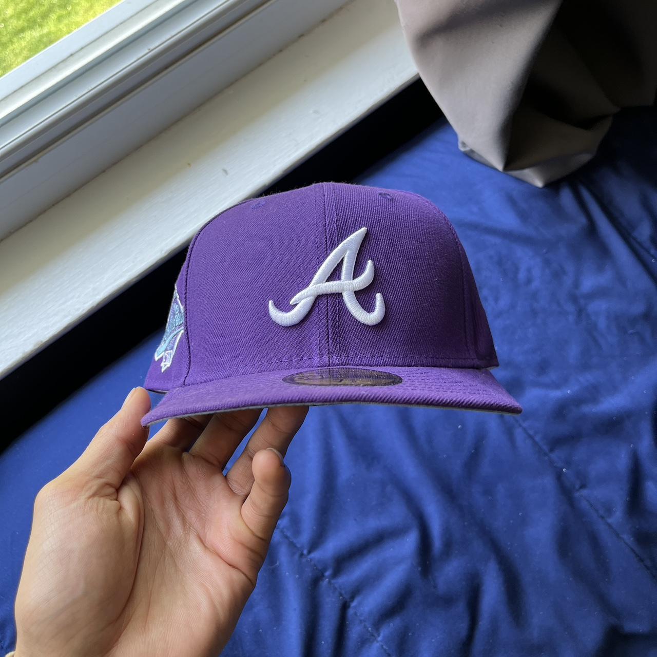 Atlanta Braves 7 3/8 fitted purple & light blue - Depop