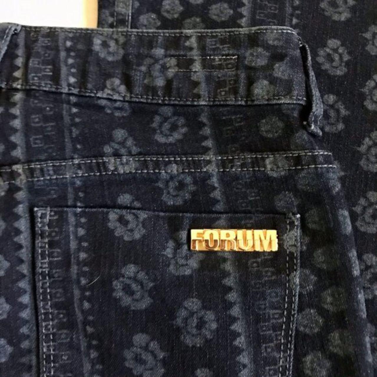 Source Unknown Women's Flare Printed Jeans - Blue… - image 3