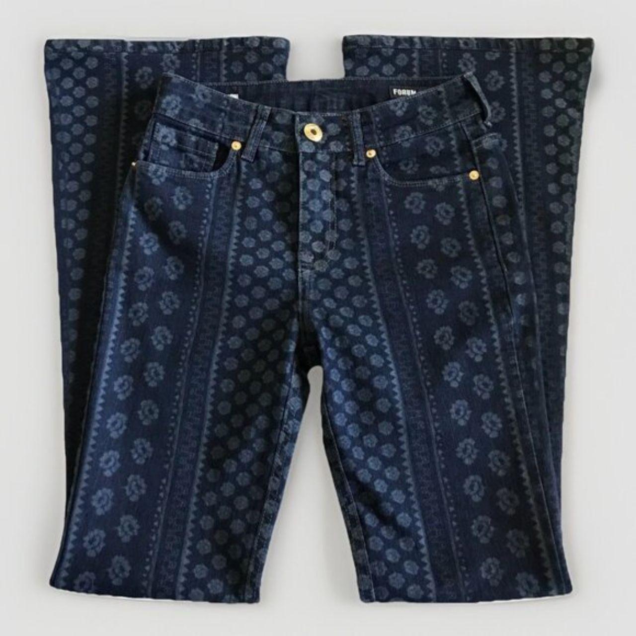 Source Unknown Women's Flare Printed Jeans - Blue… - image 1
