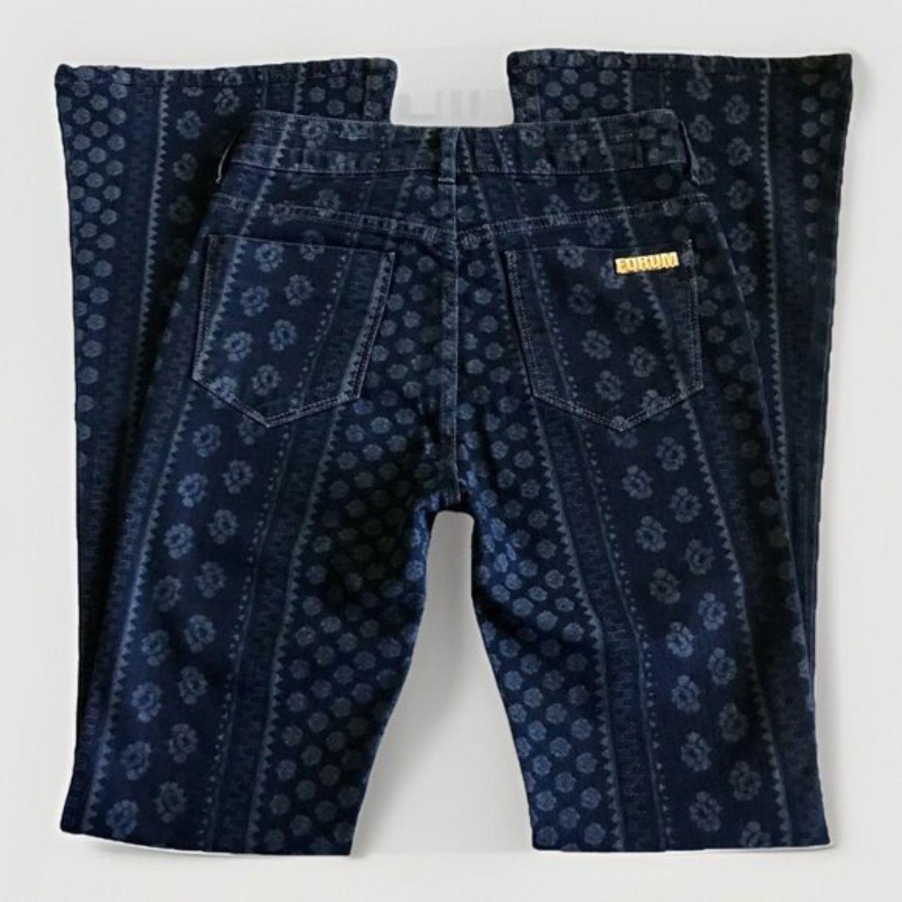 Source Unknown Women's Flare Printed Jeans - Blue… - image 2