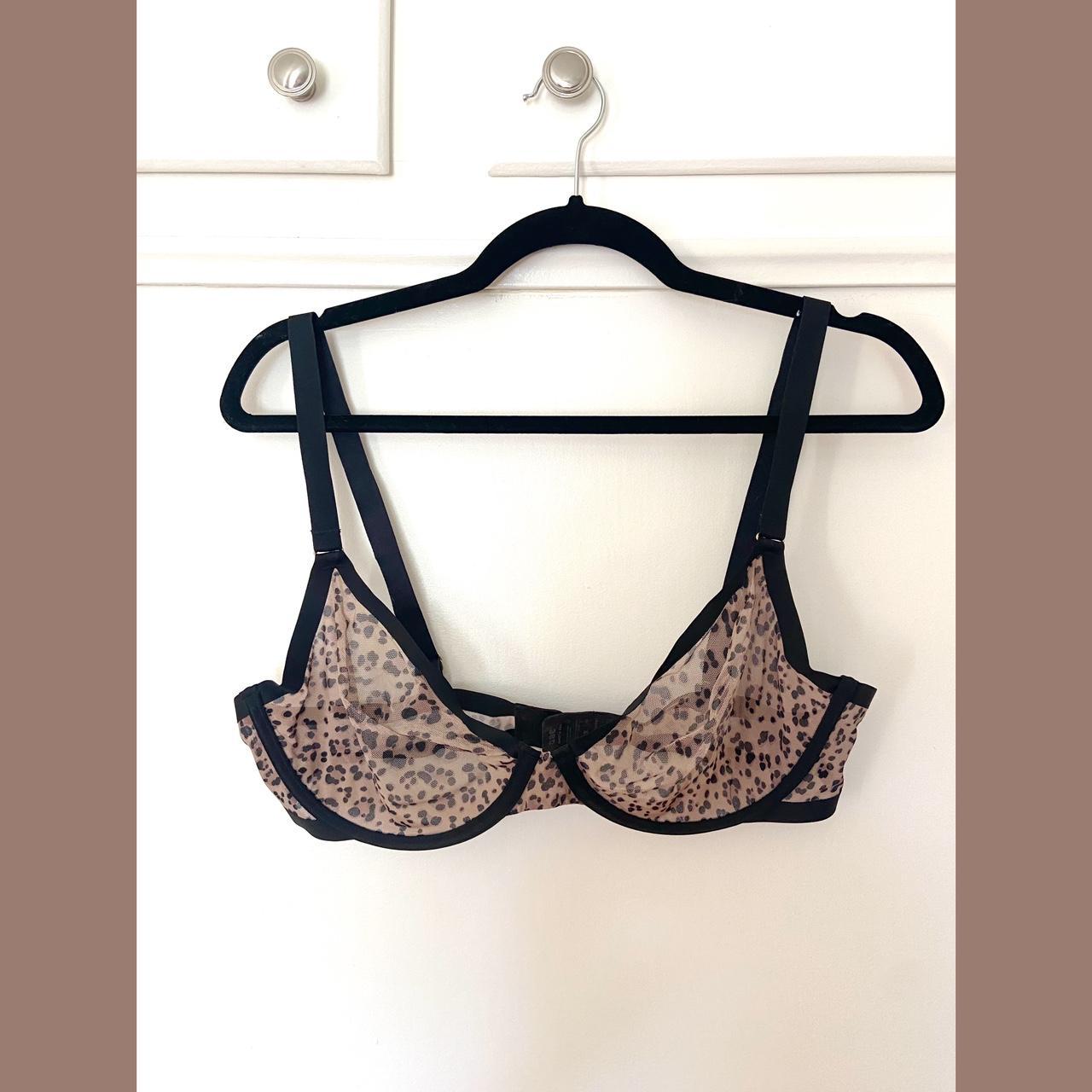 CUUP “the plunge” mesh leopard print bra Size... - Depop