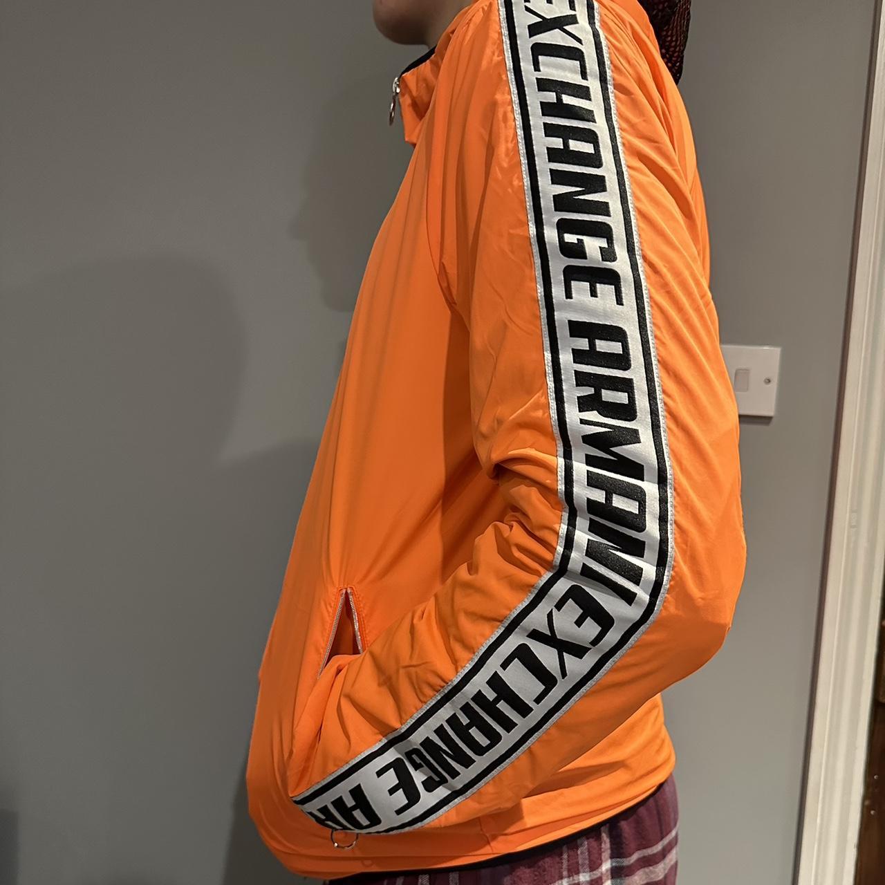 Medium Armani exchange, orange rain jacket Depop