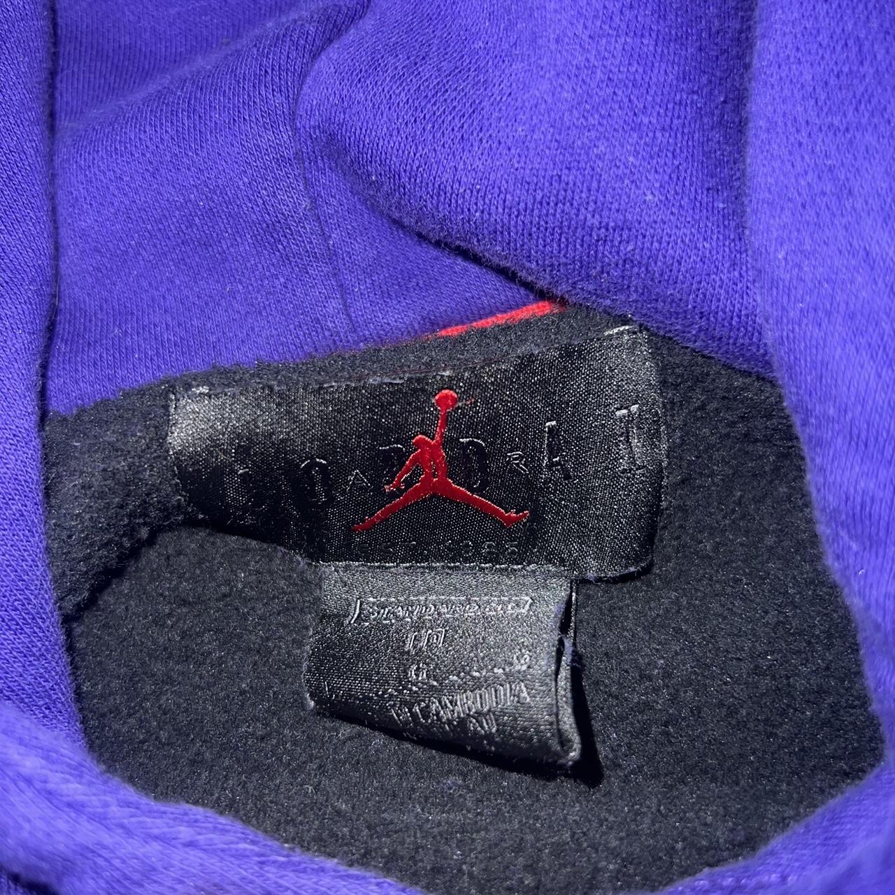 Black and Purple Air Jordan Hoodie Size Large - Depop