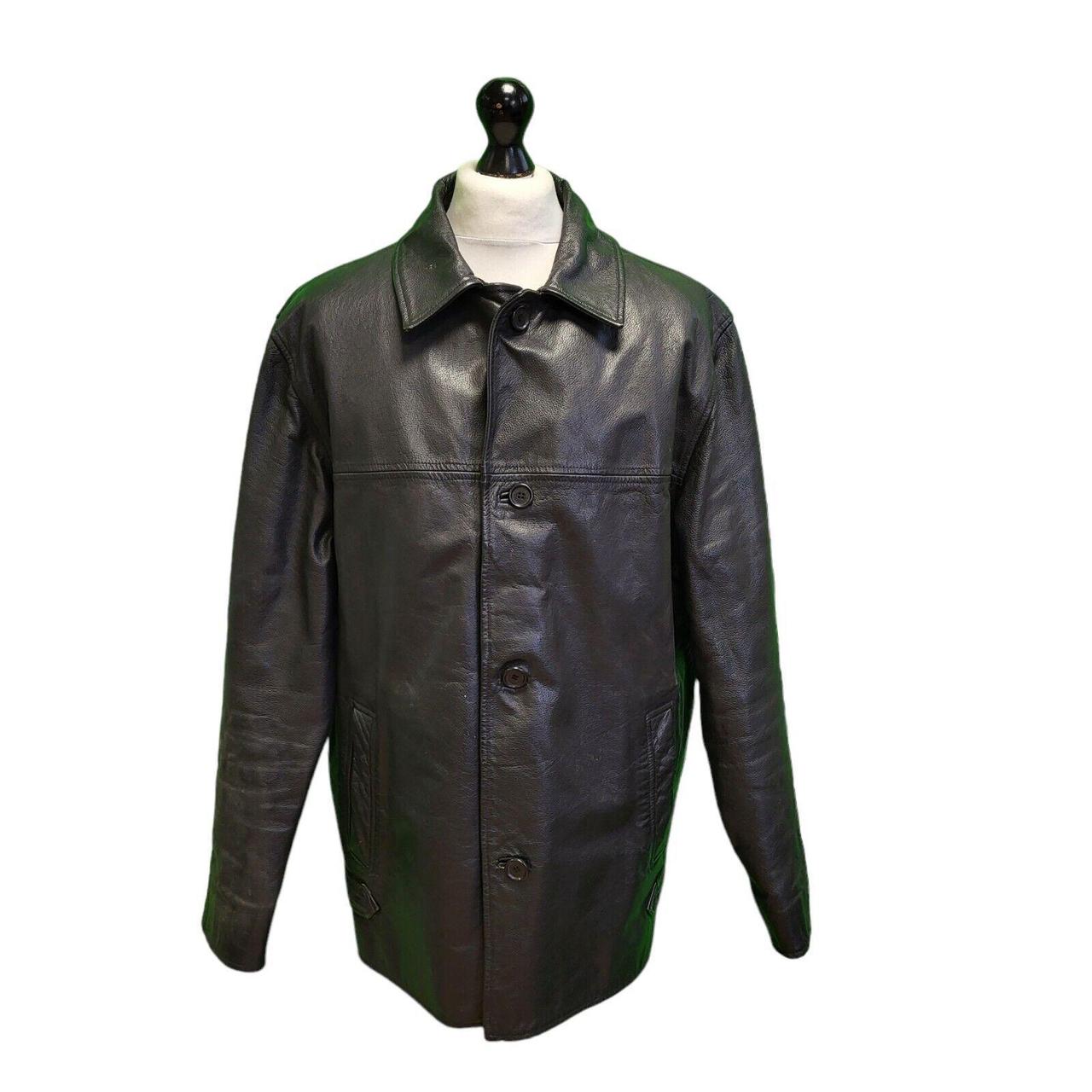 Ciro Citterio Leather Jacket Button up Thick Black Depop