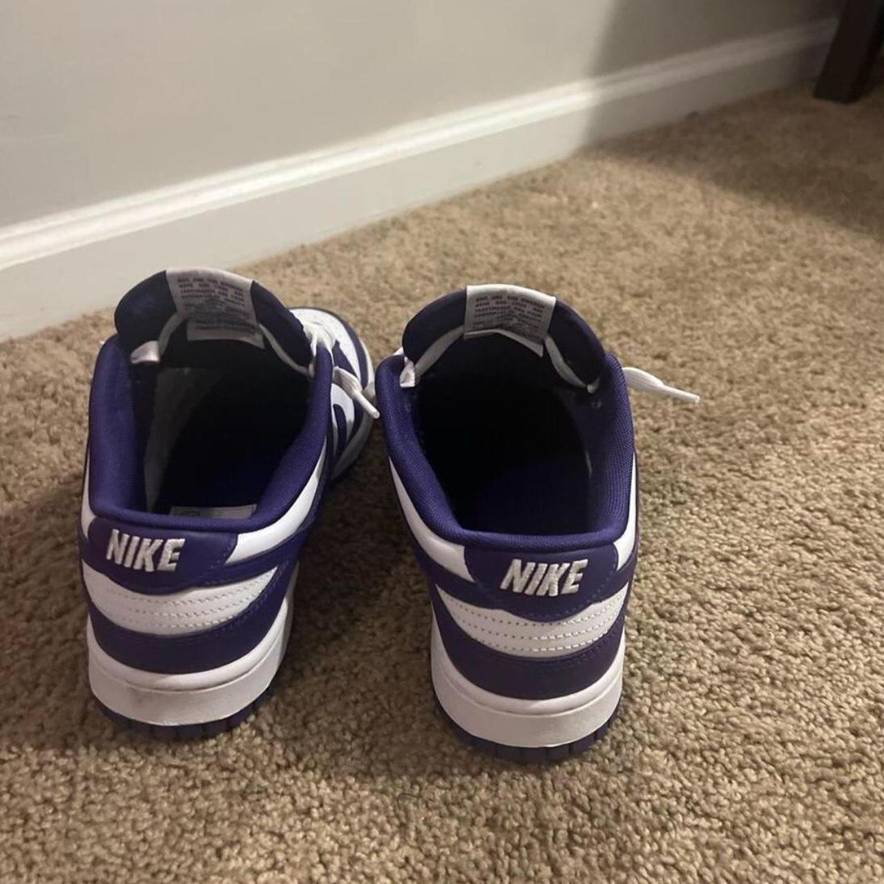 black white purple dunks