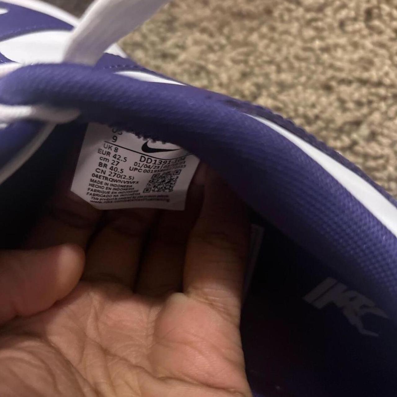 black white purple dunks