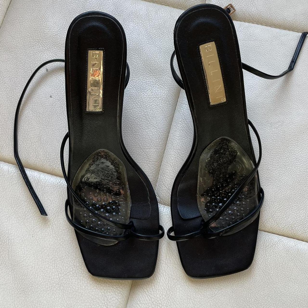 Billini black heels - size 38 - really flattering on... - Depop