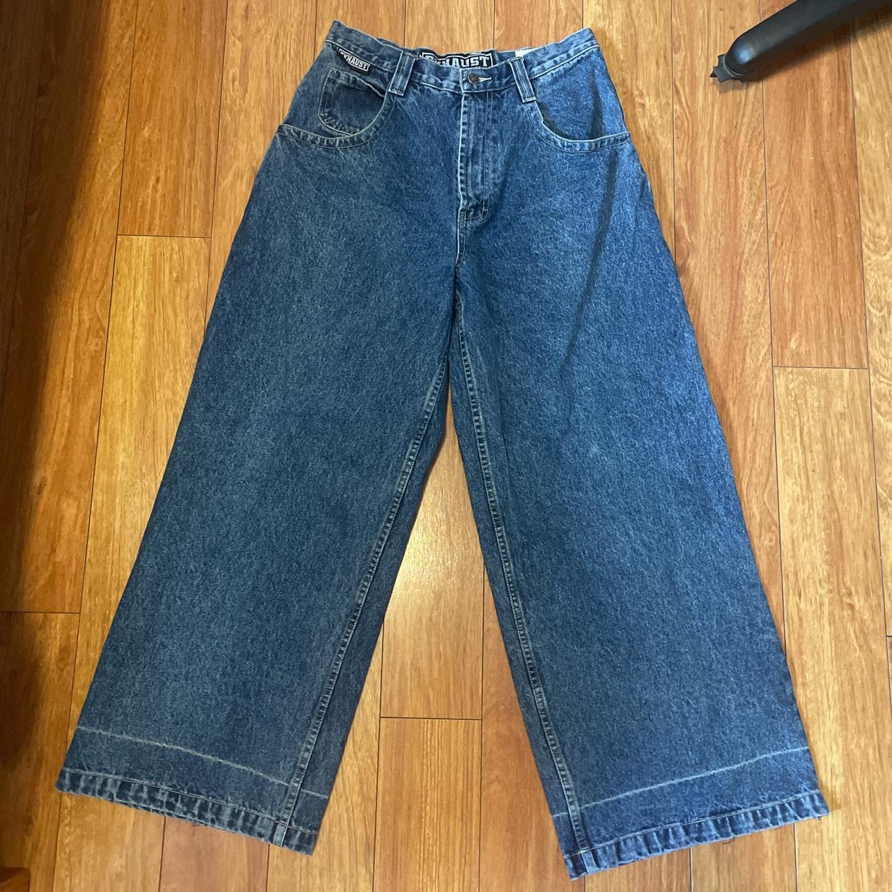 vintage 90’s exhaust jeans fit like jnco!!!! wide... Depop