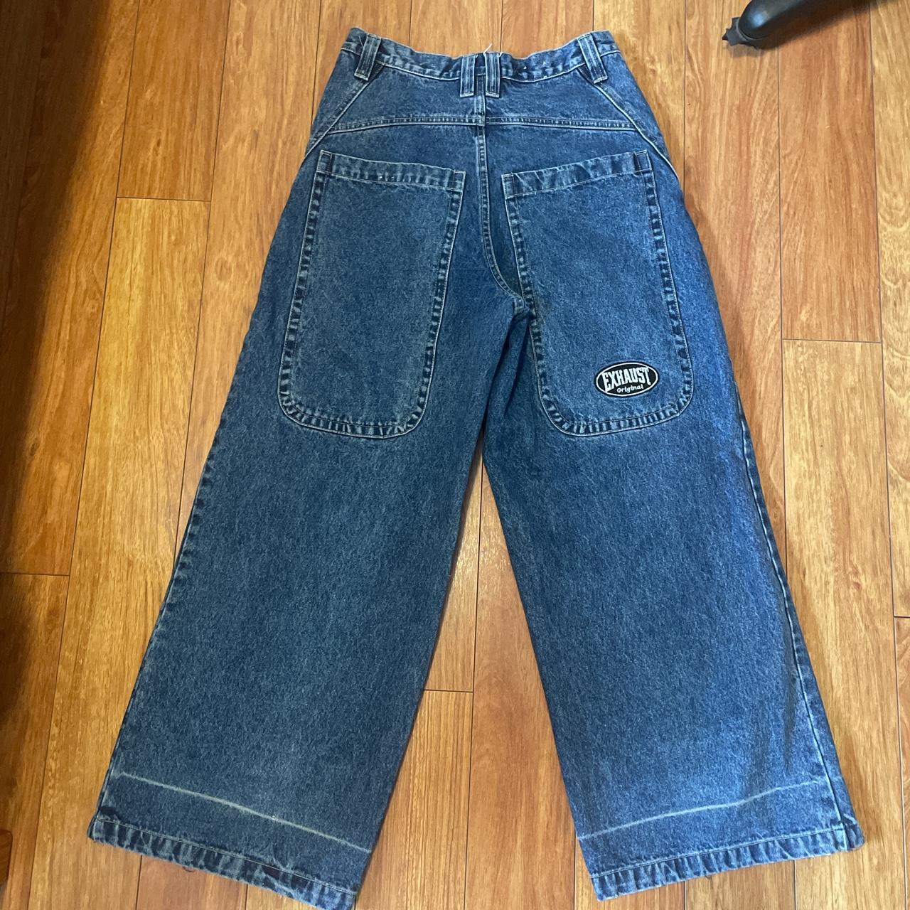 vintage 90’s exhaust jeans fit like jnco!!!! wide... Depop