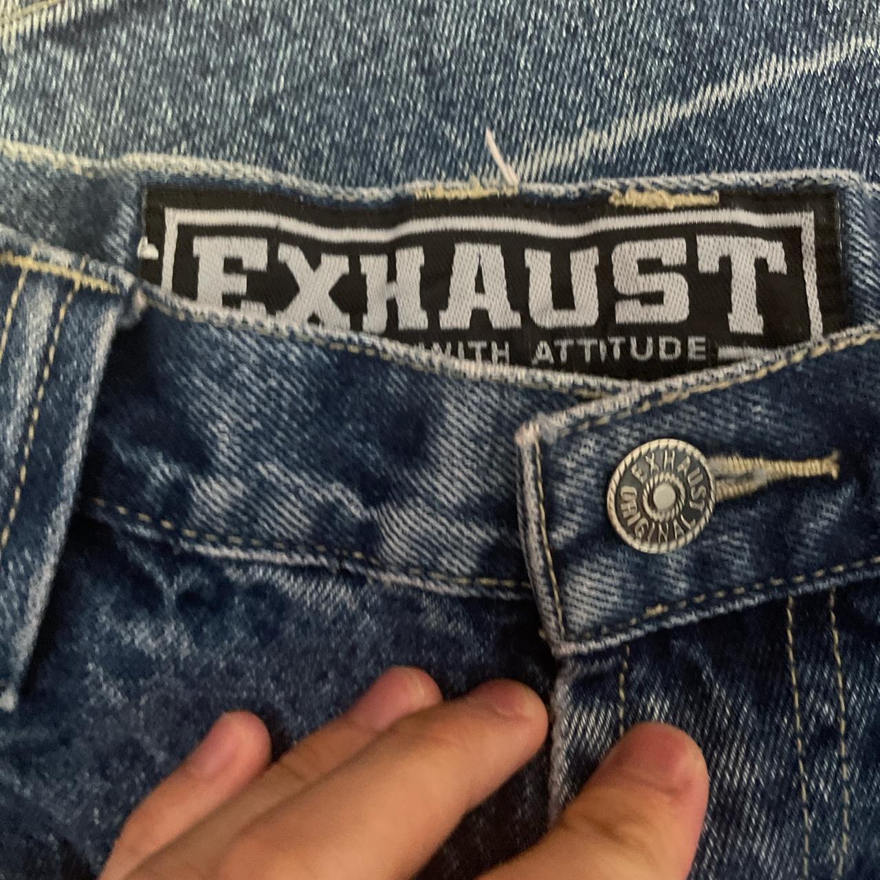 vintage 90’s exhaust jeans fit like jnco!!!! wide... Depop