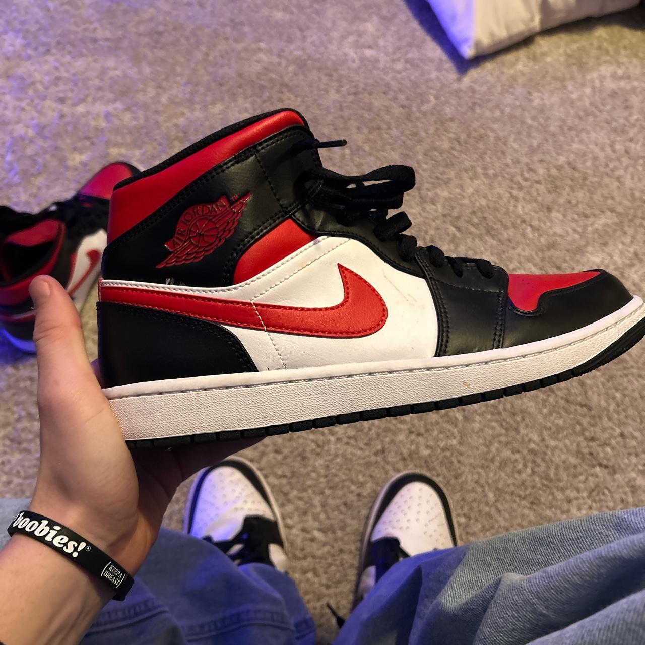 jordan white and red and black