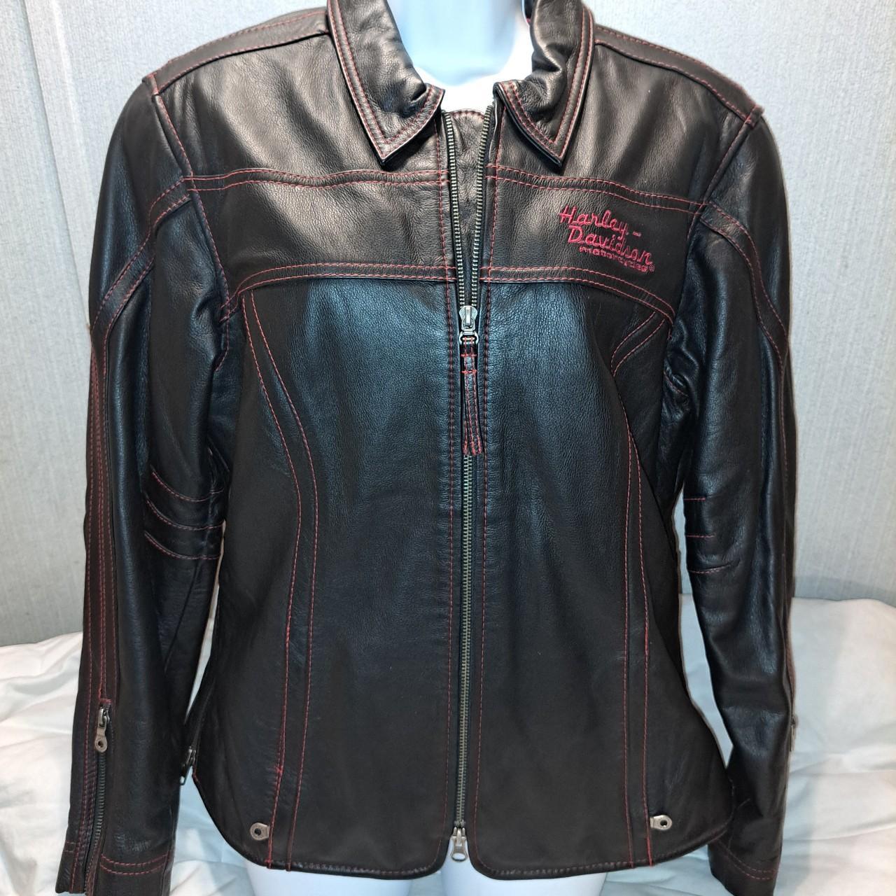 Harley-Davidson Women's outlet Jacket Black Lined Zipper Leather Size Large