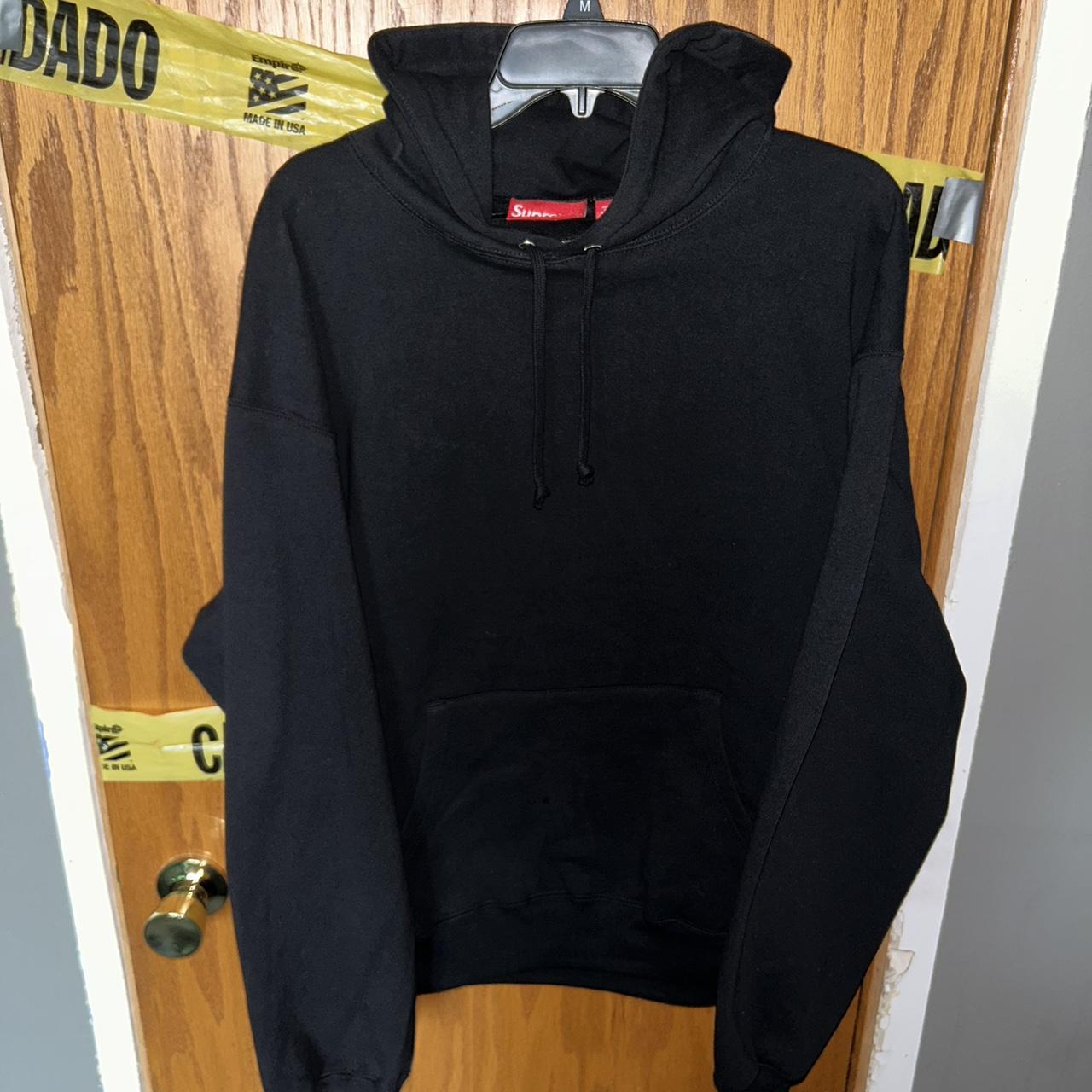 Supreme satin appliqué hooded sweatshirt (Send Offers) - Depop