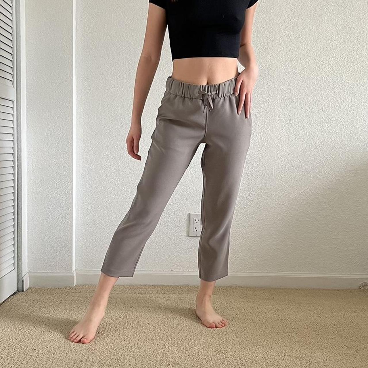Lululemon On the Fly Cropped Pants - woven gray - Depop