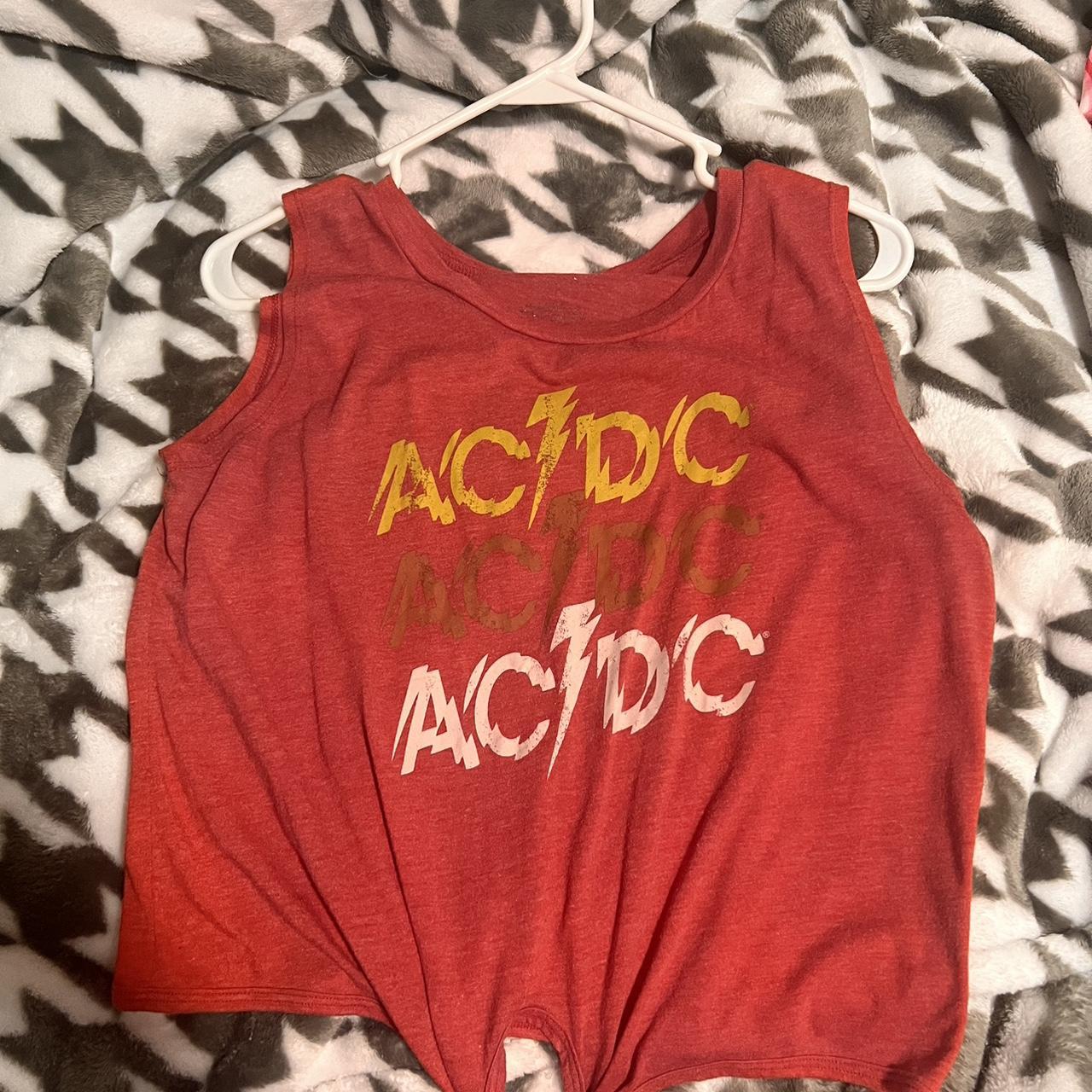 Red. AC/DC, Sleeveless tank - Depop
